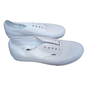 NWOT Vans White Unisex Authentic Canvas Classic Sneakers M 10.5 W 12